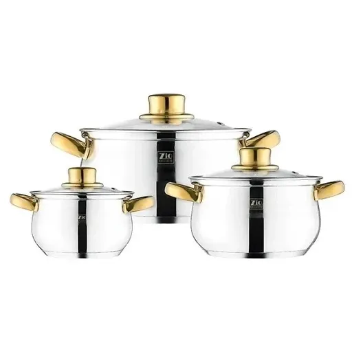 سرویس قابلمه 6 پارچه استیل زیو مدل Z-1118