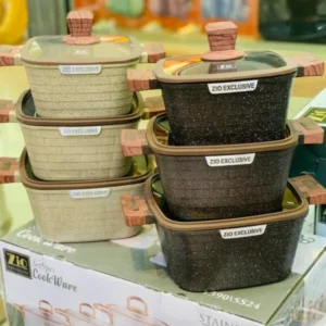 سرویس قابلمه 6 پارچه مربعی زیو سایز 22 مدل ZCS-8566