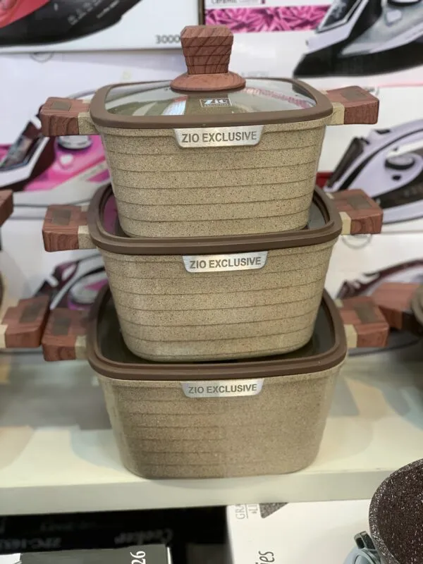 سرویس قابلمه 6 پارچه مربعی زیو سایز 22 مدل ZCS-8566