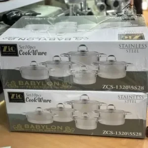 سرویس قابلمه 10 پارچه استیل زیو مدل ZCS-1320