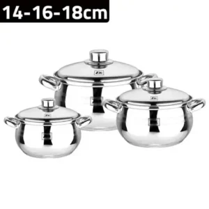 سرویس قابلمه 6 پارچه استیل زیو مدل Z-1018