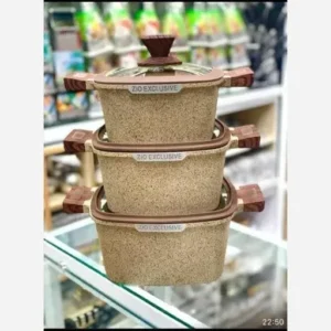 سرویس قابلمه 6 پارچه مربعی زیو سایز 32 مدل z-8350-32