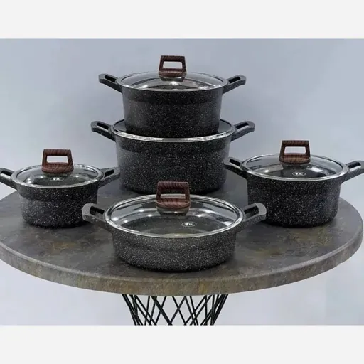 سرویس قابلمه 10 پارچه زیو طرح سلطان مدل Z-7160