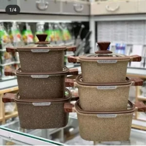 سرویس قابلمه 6 پارچه مربعی زیو سایز 32 مدل z-8350-32