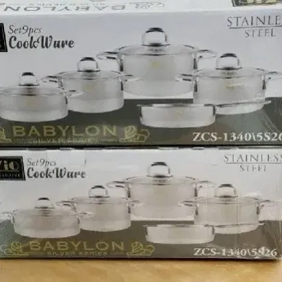 سرویس قابلمه 9 پارچه استیل زیو مدل 1340